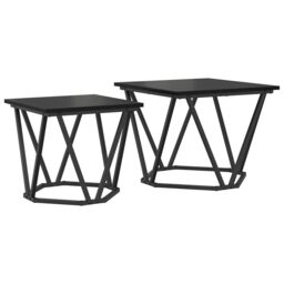 Berkfield Home Coffee Table Black oak Metal frame, Wood top Small Durable - thumbnail 2