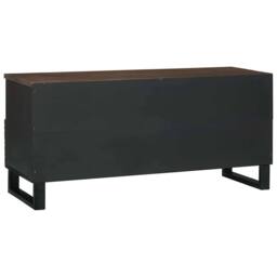 Berkfield Home TV Cabinet 100x33.5x46 cm in Solid & Engineered Wood in Brown - thumbnail 5