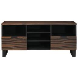 Berkfield Home TV Cabinet 100x33.5x46 cm in Solid & Engineered Wood in Brown - thumbnail 3
