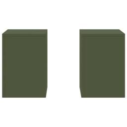Berkfield Home Outdoor Plant Stands Pillar 2 pcs Olive Green 24x24x35 cm Steel - Size: 24 x 24 x 35 cm - thumbnail 6