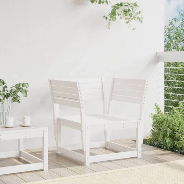 Berkfield Home Beautiful Garden Chair White Solid Wood Pine - image 1