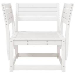 Berkfield Home Beautiful Garden Chair White Solid Wood Pine - thumbnail 4