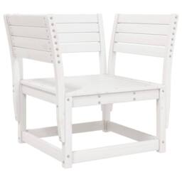 Berkfield Home Beautiful Garden Chair White Solid Wood Pine - thumbnail 3
