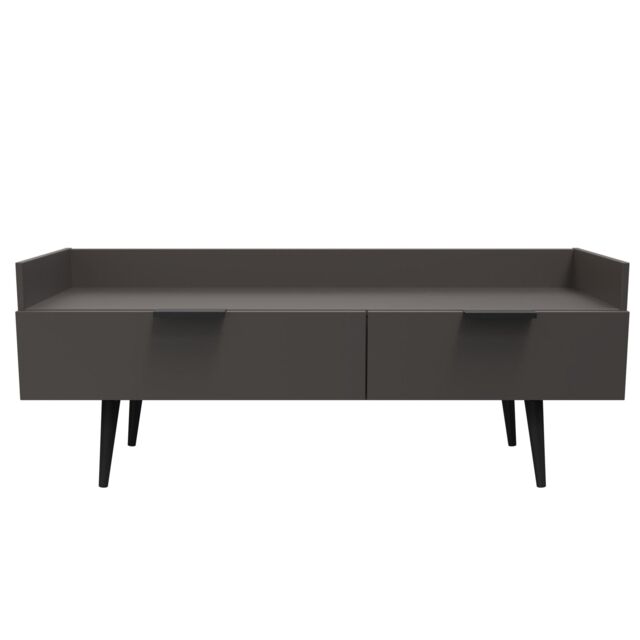 Ready Assembled 2 U Fuji 2 Drawer TV Unit (Ready Assembled) in Dark Grey - image 1