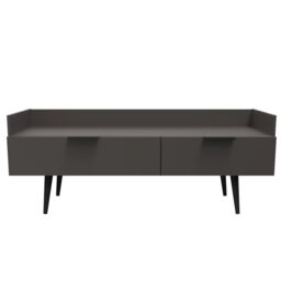 Ready Assembled 2 U Fuji 2 Drawer TV Unit (Ready Assembled) in Dark Grey - thumbnail 1