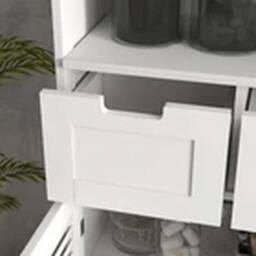 EONLION White Freestanding Bathroom Cabinet with Louvred Doors - thumbnail 3