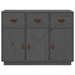 Berkfield Home Sideboard Grey 100x40x75 cm Solid Wood Pine - Size: 100 x 40 x 75 cm - thumbnail 6
