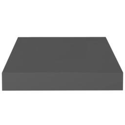 Berkfield Home Durable Floating Wall Shelf High Gloss Grey 23x23.5x3.8 cm MDF - thumbnail 4
