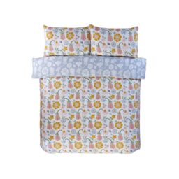 Rapport Home Victorian Bloom Microfibre Reversible Duvet Cover Set with Pillowcase in Blue - Size: King - thumbnail 3