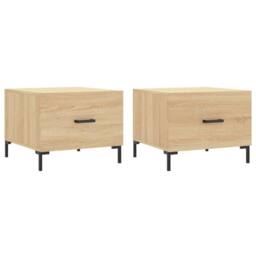 Berkfield Home Coffee Tables 2 pcs Sonoma Oak 50x50x40 cm Engineered Wood in Brown - Size: 50 x 50 x 40 cm - thumbnail 1