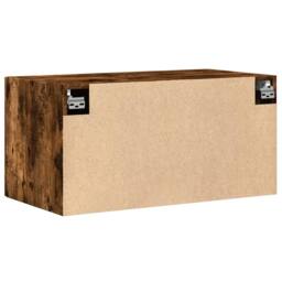 Berkfield Home Wall Cabinet Smoked Oak 80x42.5x40 cm Engineered Wood in Brown - thumbnail 6