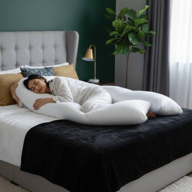 Snug City 9ft U Shaped Pregnancy Body Pillow Full Body Maternity Support in White - image 1
