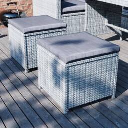 Home Discount 9Pc Garden Vida Belgrave 9 Seater Rattan Fabric UKFR Garden Furniture in Grey - thumbnail 5