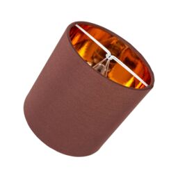 Happy Homewares Contemporary Cotton Lamp/Light Shade with Shiny Paper Inner in Chocolate - Size: 12 inches - thumbnail 4