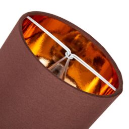 Happy Homewares Contemporary Cotton Lamp/Light Shade with Shiny Paper Inner in Chocolate - Size: 12 inches - thumbnail 3