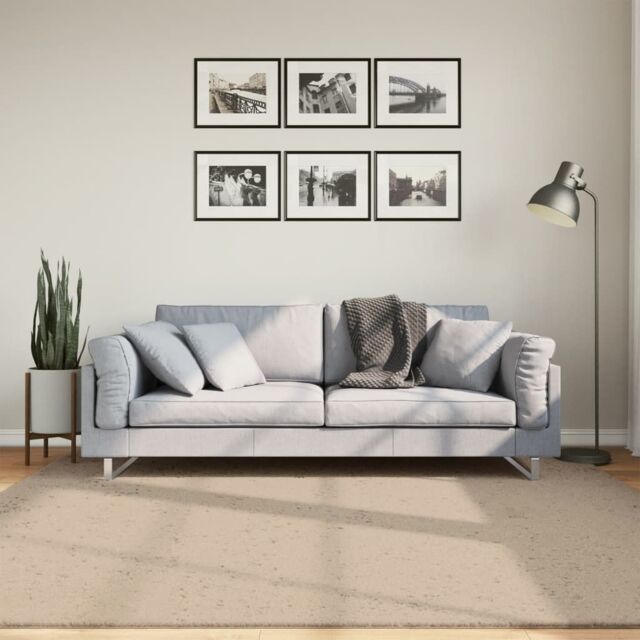 Berkfield Home Rug HUARTE Short Pile Soft & Washable Sand 200x200 cm in Brown - Size: Medium - image 1