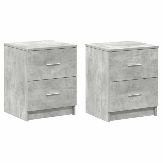 Berkfield Home Bedside Cabinets 2 pcs with 2 Drawers Concrete Grey 40x36x50 cm - Size: 40 x 36 x 50 cm - image 1