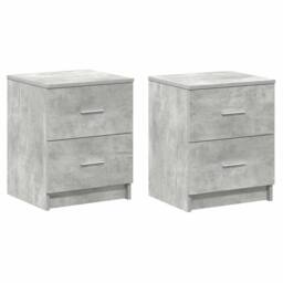 Berkfield Home Bedside Cabinets 2 pcs with 2 Drawers Concrete Grey 40x36x50 cm - Size: 40 x 36 x 50 cm - thumbnail 1