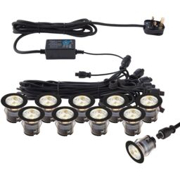Loops 35mm Recessed Decking Guide Light Kit - 10 x CCT LEDs - Stainless Steel in Metallics - thumbnail 1