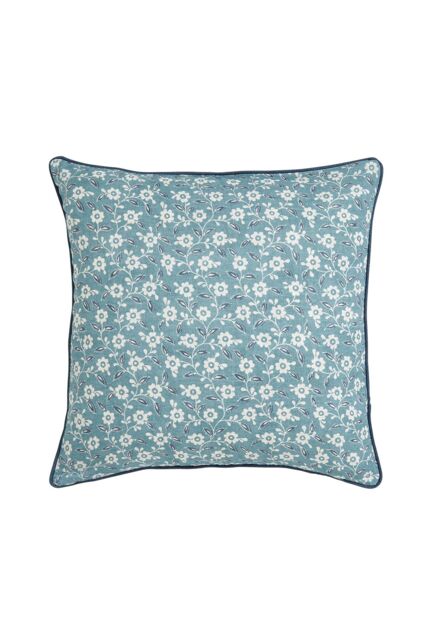 Helena Springfield 'Folk Ditsy' Cotton Cushion in Teal - Size: 45 cm x 45 cm - image 1