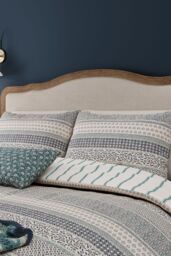 Helena Springfield 'Folk Ditsy' Cotton Cushion in Teal - Size: 45 cm x 45 cm - thumbnail 3