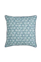 Helena Springfield 'Folk Ditsy' Cotton Cushion in Teal - Size: 45 cm x 45 cm - thumbnail 1