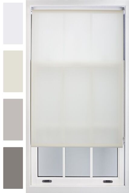 Furnished Daylight Roller Blind Trimmable Light Filtering Sheer Window Blinds in Cream - Size: 50 cm width x 165 cm drop - image 1