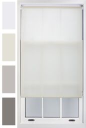 Furnished Daylight Roller Blind Trimmable Light Filtering Sheer Window Blinds in Cream - Size: 50 cm width x 165 cm drop - thumbnail 1