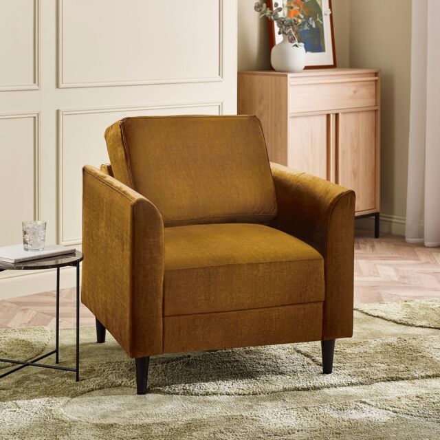 FurnitureboxUK Logan Fabric Armchair in Orange - image 1