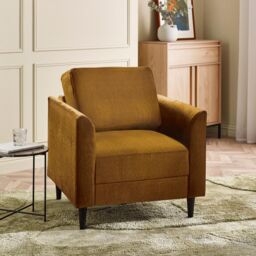 FurnitureboxUK Logan Fabric Armchair in Orange