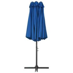 Berkfield Home Outdoor Parasol with Aluminium Pole 460x270 cm Blue - thumbnail 4