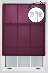 Furnished Aubergine Daylight Roller Blinds with Metal Fittings - Trimmable Window Shade - Size: 160 cm width x 210 cm drop - thumbnail 1