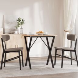 Berkfield Home Dining Table Legs X-Frame 60x40x73 cm Steel in Black - Size: 60 x 40 x 73 cm - thumbnail 3