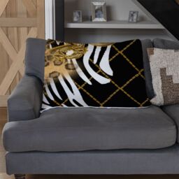 Benjamin Tate Design Zebra & Baroque Blanket in Natural - Size: 120 cm x 150 cm - thumbnail 2