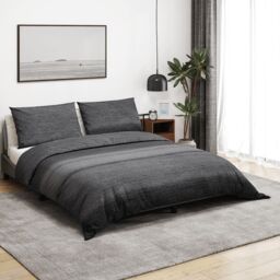 Berkfield Home Duvet Cover Set Dark Grey 220x240 cm Cotton