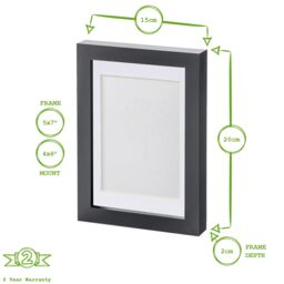 "Nicola Spring Photo Frame with 4"" x 6"" Mount - 5"" x 7"" - White Mount in Black" - thumbnail 3