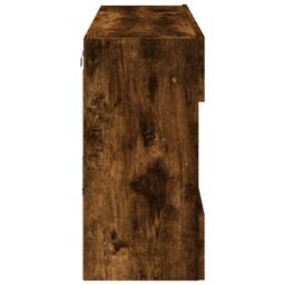 Berkfield Home TV Wall Cabinet with LED Lights Smoked Oak 98.5x30x60.5 cm in Brown - thumbnail 9