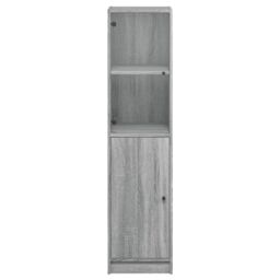 Berkfield Home Highboard with Glass Door Grey Sonoma 35x37x142 cm - Size: 35 x 37 x 142 cm - thumbnail 6