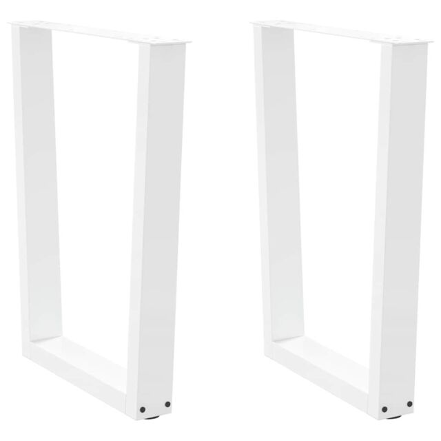 Berkfield Home Dining Table Legs V-Shape 2 pcs White 60x(72-73.3) cm Steel - image 1