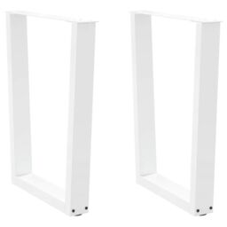 Berkfield Home Dining Table Legs V-Shape 2 pcs White 60x(72-73.3) cm Steel - thumbnail 1