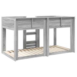 Berkfield Home Bunk Bed for Kids Grey Sonoma 90 x 190 cm Engineered Wood - thumbnail 7