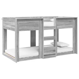 Berkfield Home Bunk Bed for Kids Grey Sonoma 90 x 190 cm Engineered Wood - thumbnail 2
