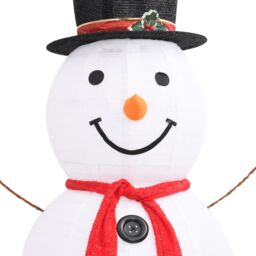 Berkfield Home Decorative Christmas Snowman Figure LED Luxury Fabric 180cm - thumbnail 6