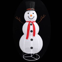 Berkfield Home Decorative Christmas Snowman Figure LED Luxury Fabric 180cm - thumbnail 4
