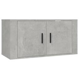 Berkfield Home 3 Piece TV Cabinet Set Concrete Grey Engineered Wood - thumbnail 4