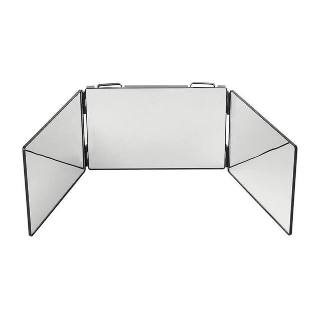 SPETLEK 3 Way Trifold Mirror 360° Barber Mirror Adjustable in Black - Size: 100 cm x 60 cm - image 1