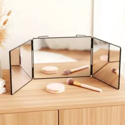 SPETLEK 3 Way Trifold Mirror 360° Barber Mirror Adjustable in Black - Size: 100 cm x 60 cm - thumbnail 5