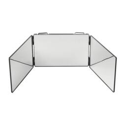 SPETLEK 3 Way Trifold Mirror 360° Barber Mirror Adjustable in Black - Size: 100 cm x 60 cm