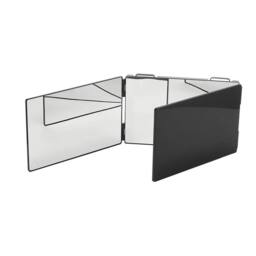 SPETLEK 3 Way Trifold Mirror 360° Barber Mirror Adjustable in Black - Size: 100 cm x 60 cm - thumbnail 4