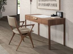 Angel Cerda Mink Leatherette Dining Chair with Walnut-Coloured in Beige - thumbnail 4